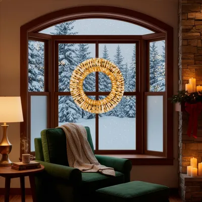 LED svetelný kruh 45cm 360LED 8-funkcií IP44 teplá biela