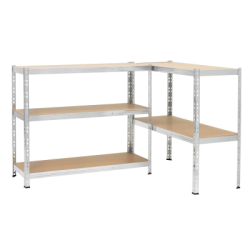 Kovový regál 205x120x45 cm 5 políc MDF SPRINGOS HA5280