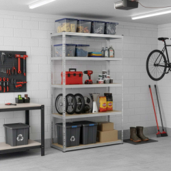 Kovový regál 205x120x45 cm 5 políc MDF SPRINGOS HA5280