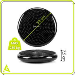 Balančná a masážna podložka + pumpička ACTIGET ACT0113 čierna