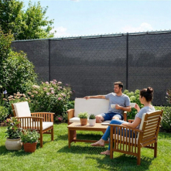 Tieniaca tkanina na plot 150cm x 10m 90% zatienenie SPRINGOS SN0070 svetlo antracitová