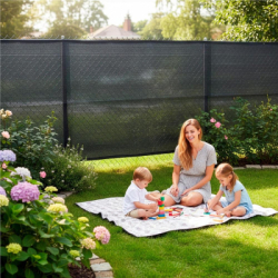 Tieniaca tkanina na plot 150cm x 10m 90% zatienenie SPRINGOS SN0070 svetlo antracitová