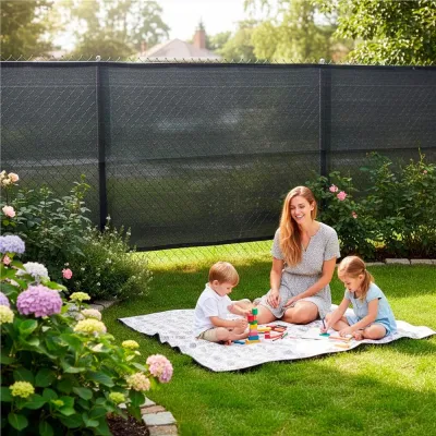 Tieniaca tkanina na plot 150cm x 10m 90% zatienenie SPRINGOS SN0070 svetlo antracitová