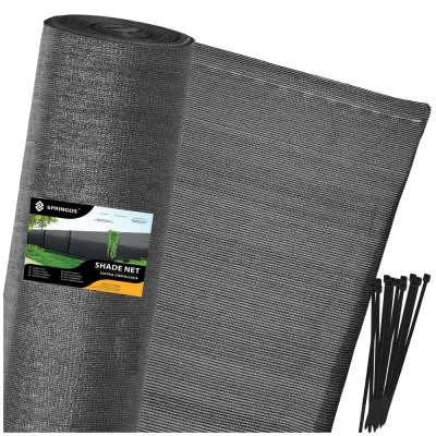 Tieniaca tkanina na plot 150cm x 10m 90% zatienenie SPRINGOS SN0070 svetlo antracitová