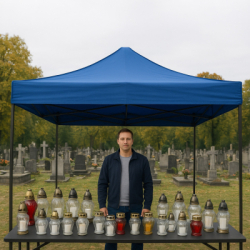 Záhradný stan 3x3 m SPRINGOS GP0002 tmavomodrý