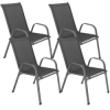 Set 4x Záhradná stolička SPRINGOS GF0118 tmavo šedé