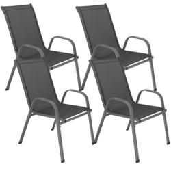 Set 4x Záhradná stolička SPRINGOS GF0118 tmavo šedé
