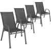 Set 4x Záhradná stolička SPRINGOS GF0118 tmavo šedé