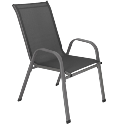 Set 4x Záhradná stolička SPRINGOS GF0118 tmavo šedé