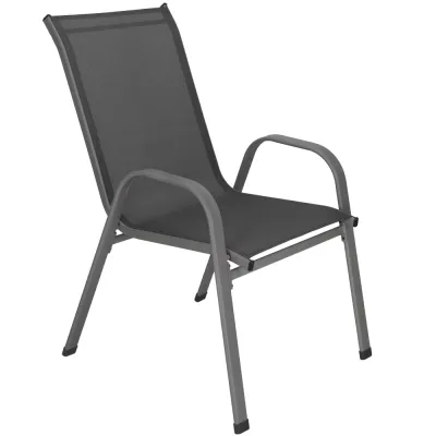 Set 4x Záhradná stolička SPRINGOS GF0118 tmavo šedé