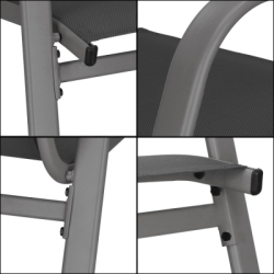 Set 4x Záhradná stolička SPRINGOS GF0118 tmavo šedé