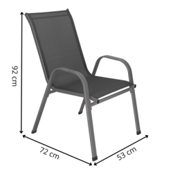 Set 4x Záhradná stolička SPRINGOS GF0118 tmavo šedé