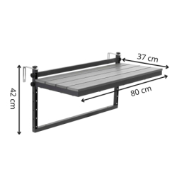 Skladací stôl 40x40x80 cm SPRINGOS GF0121 sivý