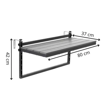 Skladací stôl 40x40x80 cm SPRINGOS GF0121 sivý