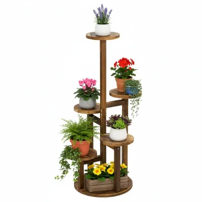 Drevený stojan na kvety 87 CM SPRINGOS GA0217