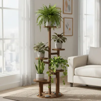 Drevený stojan na kvety 87 CM SPRINGOS GA0217