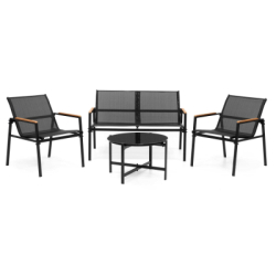 Záhradný set nábytku SPRINGOS GF0120 čierny