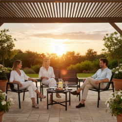 Záhradný set nábytku SPRINGOS GF0120 čierny