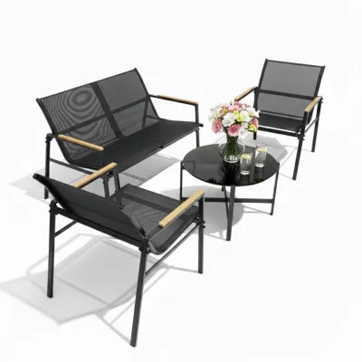 Záhradný set nábytku SPRINGOS GF0120 čierny