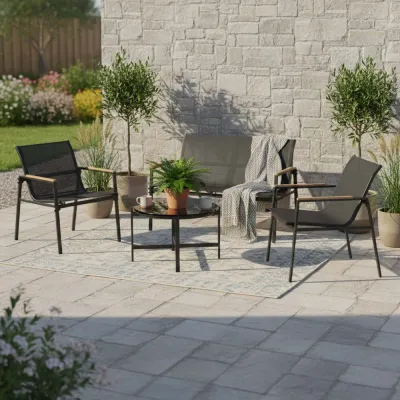 Záhradný set nábytku SPRINGOS GF0120 čierny