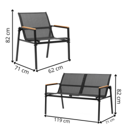Záhradný set nábytku SPRINGOS GF0120 čierny