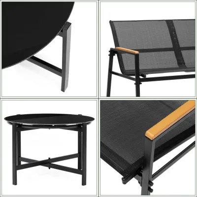 Záhradný set nábytku SPRINGOS GF0120 čierny