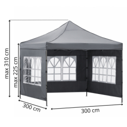 Záhradný stan 3x3 m SPRINGOS GP0005 tmavo šedý