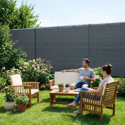 Tieniaca tkanina na plot 150cm x 50m 95% zatienenie SPRINGOS SN0062 svetlo grafitová