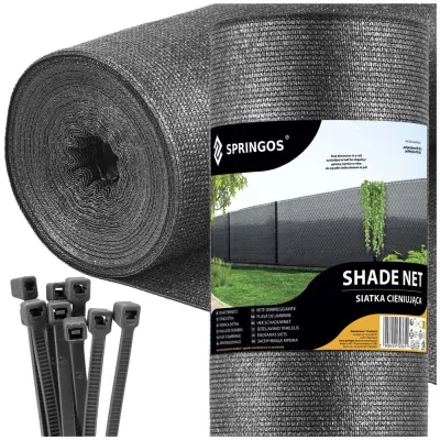 Tieniaca tkanina na plot 150cm x 25m 90% zatienenie SPRINGOS SN0065 svetlo grafitová