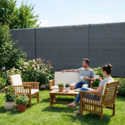 Tieniaca tkanina na plot 150cm x 25m 95% zatienenie SPRINGOS SN0063 svetlo grafitová