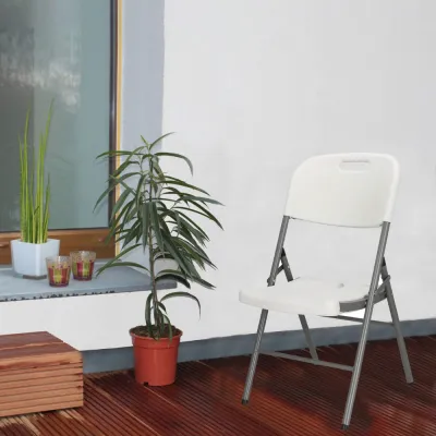 Skladacia stolička SPRINGOS GF0109 biela