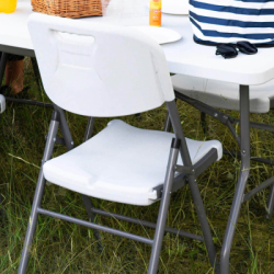 Skladacia stolička SPRINGOS GF0109 biela