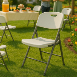 Skladacia stolička SPRINGOS GF0109 biela