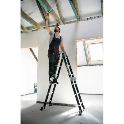 Multifunkčný rebrík 4x3 priečky + podlaha DRABEST DU4x3 STEEL 125 kg