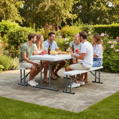 Pivný set pre 6 osôb 105x65 cm SPRINGOS GF0096 biely