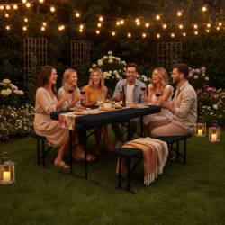 Pivný set pre 6 osôb 105x64 cm SPRINGOS GF0097 čierny