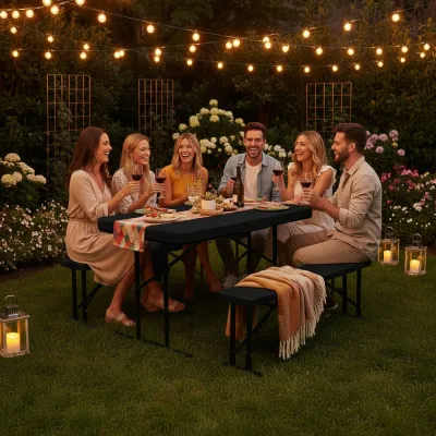 Pivný set pre 6 osôb 105x64 cm SPRINGOS GF0097 čierny