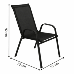 Set 4x Záhradné kreslo SPRINGOS MONZA GF0071H čierne