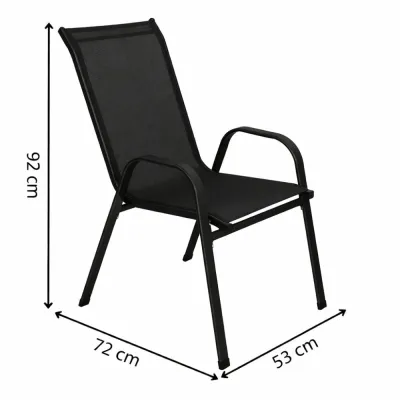 Set 4x Záhradné kreslo SPRINGOS MONZA GF0071H čierne