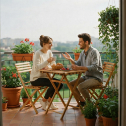 Zostava záhradného nábytku SPRINGOS PROVANCE svetlo hnedá