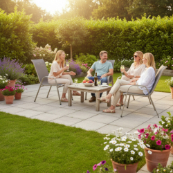 Set 4x Záhradné kreslo SPRINGOS MONZA GF0072 sivé