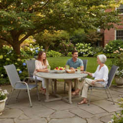 Set 4x Záhradné kreslo SPRINGOS MONZA GF0072 sivé