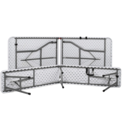 Pivný set pre 8 osôb 180x74 cm SPRINGOS GF0099 biely