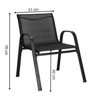 Set záhradného nábytku SPRINGOS VALENTE GF0106 čierny