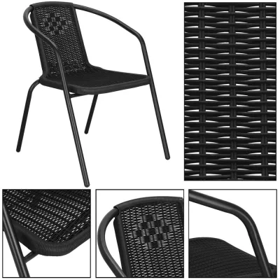 Záhradné ratanové kreslo SPRINGOS BISTRO GF1011 čierne