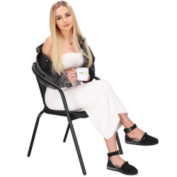 Záhradné ratanové kreslo SPRINGOS BISTRO GF1011 čierne