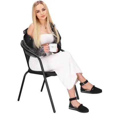 Záhradné ratanové kreslo SPRINGOS BISTRO GF1011 čierne