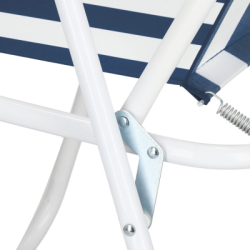 Záhradné kreslo SPRINGOS MALAGA modro-biele pruhy
