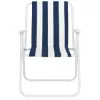 Záhradné kreslo SPRINGOS MALAGA modro-biele pruhy