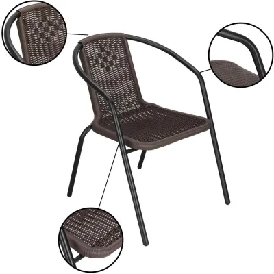 Záhradné ratanové kreslo SPRINGOS BISTRO GF1019 hnedé